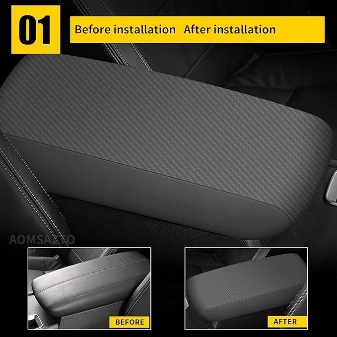 AOMSAZTO Console Covers for 2013-2018 Nissan Altima Carbon Fiber