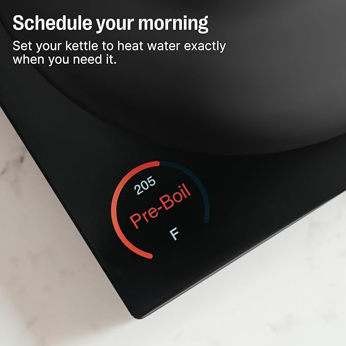 Fellow Stagg EKG Pro Electric Gooseneck Kettle – Precise Temperature Control, Quick Heating, Brew Timer, Scheduling, Stainless Steel, Pour-Over Coffee - 0.9L, Matte Black