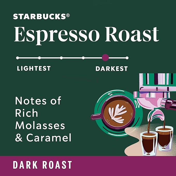 STARBUCKS® Espresso Roast – Ground Coffee 28oz (4 Bags)