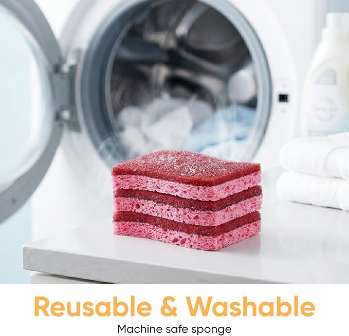 Kitchen Sponges for Washing Dishes, Non-Scratch Cellulose Dish Scrub Sponges, Cleaning Sponges for Household Use, Safe Cleaning Products, Kitchen Sponges Pack of 12, by Superio