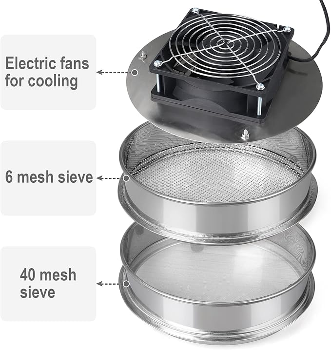 Coffee Bean Roaster with Cooler Gas 3.8L Coffee Bean Baker Drum Type Stainless Steel for Home and Commercial Use