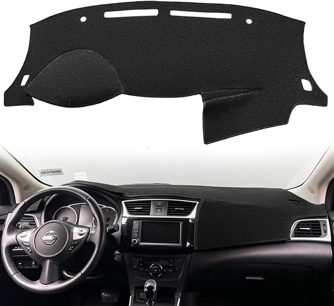 Dash Cover Mat Custom Fit for Nissan Sentra Dashboard Pad Carpet Protector F246 (Black)