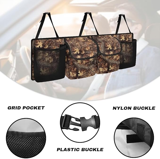 Tree Branch Trunk Organizer for Car Large Capacity Car Organizer, Foldable Trunk organizer for SUVs & Sedans, Space Saving Car Organization for Car Accessories, Tools, Sundries