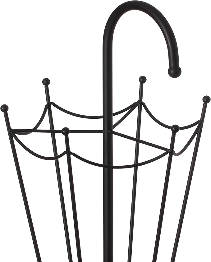 Vintiquewise Black Umbrella Holder for Entryway, Creative Umbrella Stand Indoor Outdoor, Floor Standing Umbrella Rack, Cane Stand