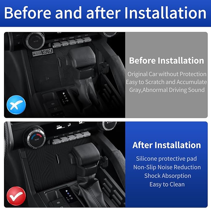 Car Wireless Charging Silica Gel Pad for 2024 2025 2026 Toyota 4runner & Tacoma Mobile Phone Charging Non-Slip Mat Interior Modification Accessories (Protective pad-Not a Charging Device)