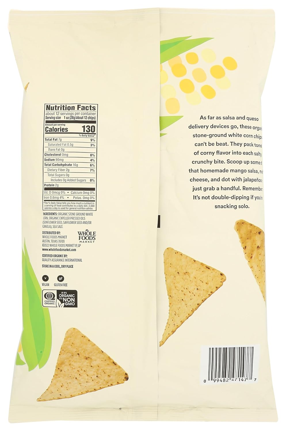 365 by Whole Foods Market, Organic White Corn Tortilla Chips, 12 Ounce