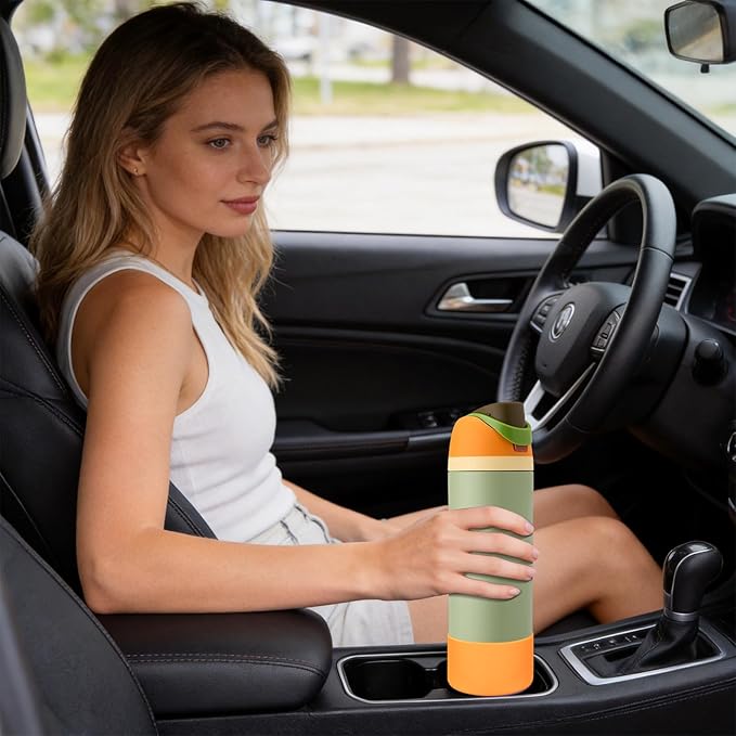 2PCS Silicone Water Bottle Boot, Compatible with Owala 24oz 32oz 40oz, Protective Anti-Scratch & Anti-Dent No Noise Sleeve Cover for FreeSip/Twist/Flip Water Bottles (Citrus Crush, 32oz)