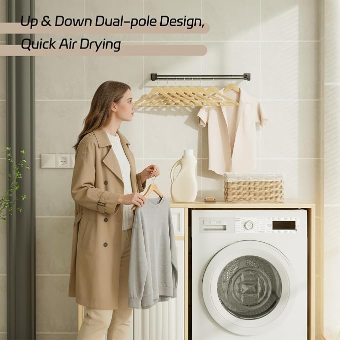 Alise Double Towel Bar, 28 Inch Towel Rack for Bathroom Wall Mounted, SUS304 Stainless Steel Bathroom Towel Holder Joining Process Towel Rail for Bathroom,Matte Black