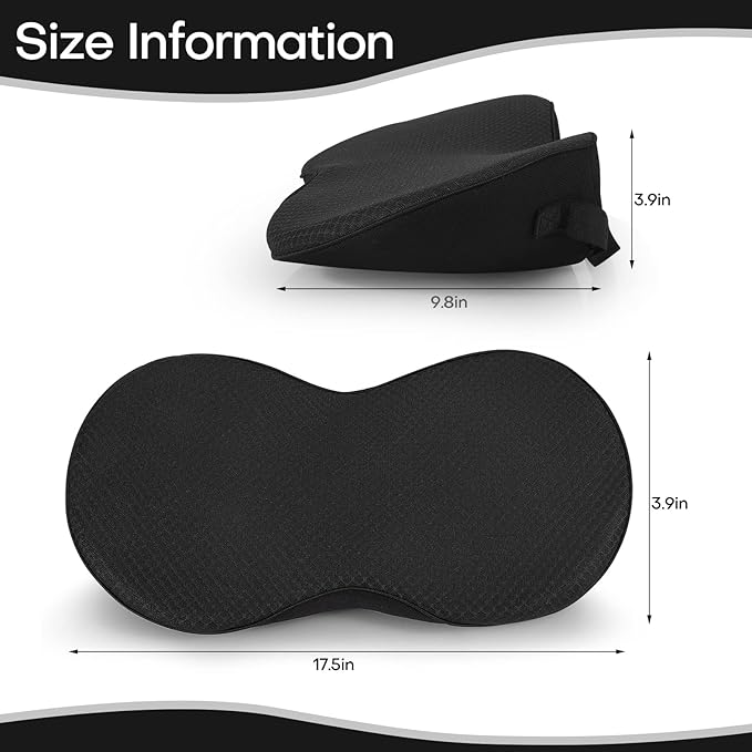 otoez Car Seat Cushion for Driving, Wedge Memory Foam Seat Back Pad for Car Seat Driver Lumbar Support Pillow Back Pain Relief for Vehicle Driving Office Chair, Road Trip Essential