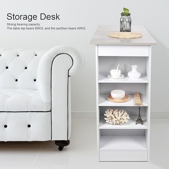 EVTSCAN Multi‑Storage Space Desk Durable Coffee Bar Table for Home Living Room Restaurant