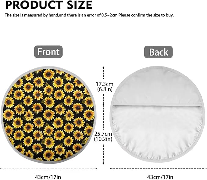 Sunflower Steering Wheel Sun Shade Heat Resistant Steering Wheel Cover Anti-Heat Reflector Protector Universal Fit 17 Inch Car Rudder Protector
