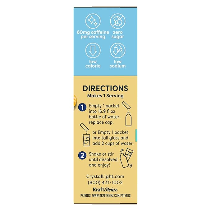 Crystal Light On The Go Energy Citrus, 10 Count (Pack of 12) - Packaging May Vary