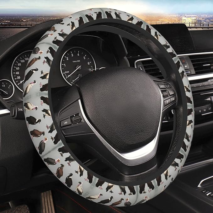 Vultures of The World Vulture Universal Fit Steering Wheel Cover for Car, Truck, and SUV, Durable Steering Wheel Protection
