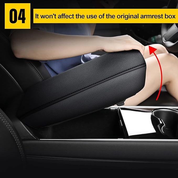 AOMSAZTO Center Console Covers for 2015-2021 2022 2023 Ford Mustang Armrest Pad Black