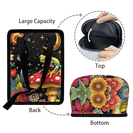 Frog Car Trash Can with Lid Garbage Bag Dustbin Container Mushroom Waste Basket Storage Pocket Hanging Large Capacity Vehicle Trash Bin