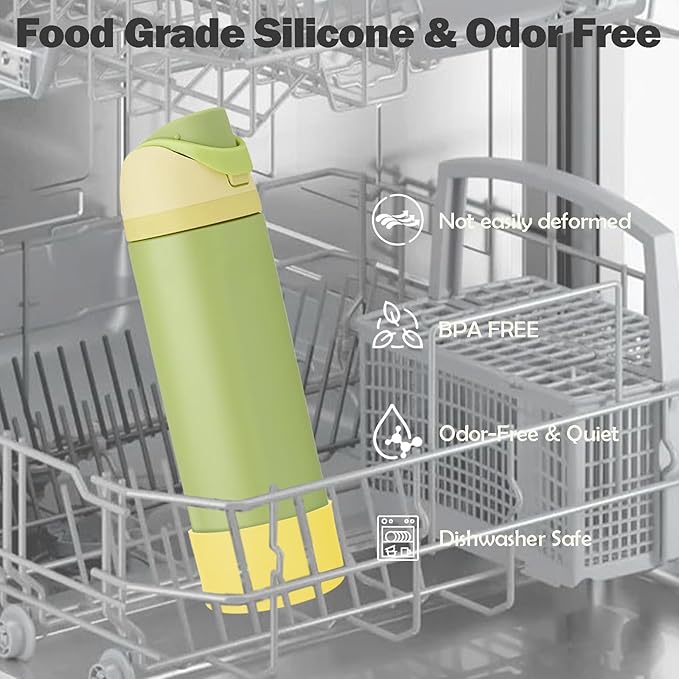 2PCS Silicone Boot for Owala 24oz FreeSip Water Bottle, Anti-Slip Scratch-Resistant Bottom Sleeve, Protective Sports Bottles Accessories, BPA-Free