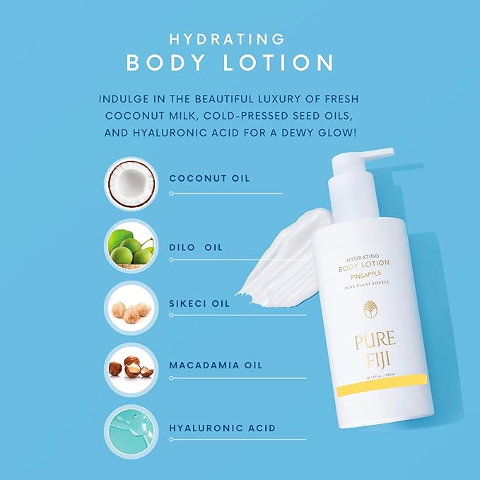 PURE FIJI Hydrating Body Lotion, Pineapple (10.14 Fl.Oz /300ml)