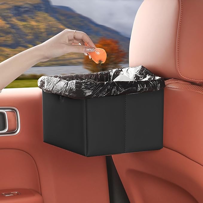 Car Backseat Organizer, Large Capacity Foldable Waterproof and Leak-Proof Garbage Bin Storage Bag, Travel Accessories for Car Interior Organization