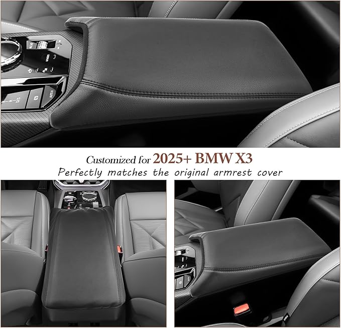 SKTU for 2025 2026 BMW X3 Center Console Cover for 2025 2026 BMW X3 Armrest Cover BMW X3 2025 2026 Accessories Seat Box Cover 2025 2026 X3 (30 xDrive/M50 xDrive) Center Console Cushion [Soft, Durable]