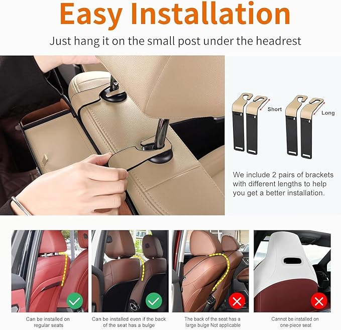 3-In-1 Car Backseat Organizer, 2026 New Multifunctional Car Seat Back Storage Box with Hooks and Phone Holder, Car Cup Holder Organizer for Hold Phone, Snacks, Drinks, Handbag (Blue)