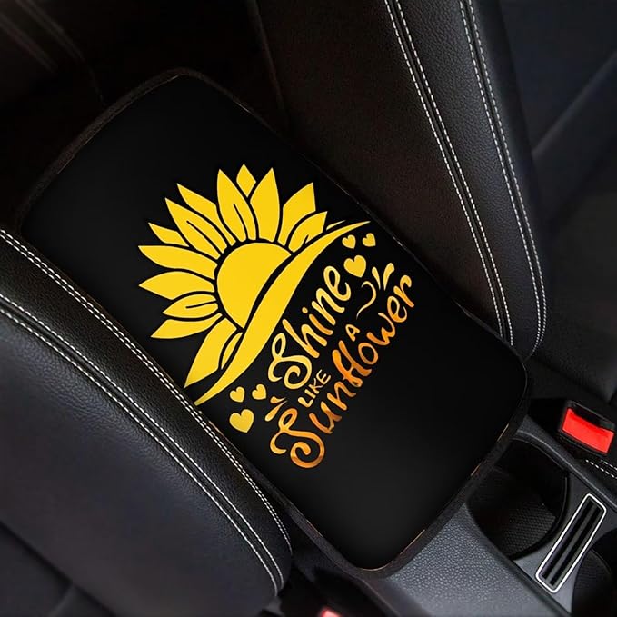 Biyejit Car Center Console Armrest Cushion Cover Pad Car Interior Decor Accessories Universal Fit for Sedan, Truck, SUV