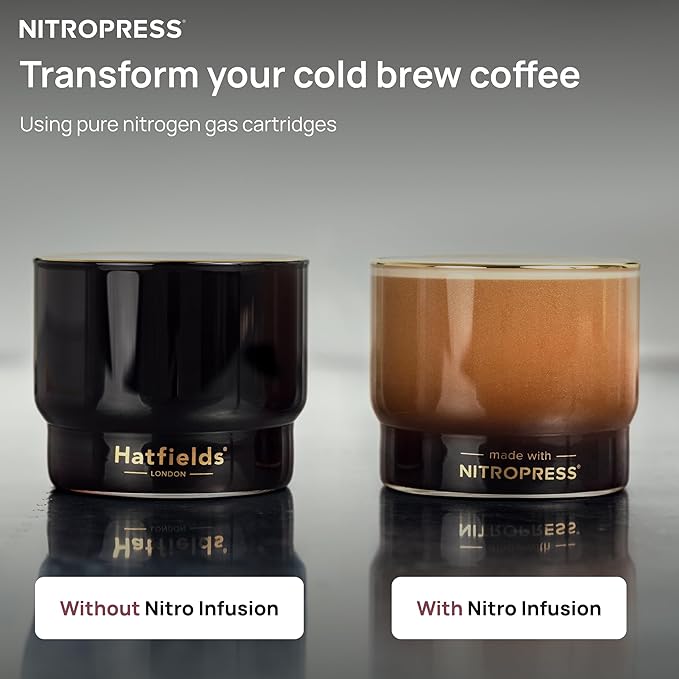 NitroPress Pure N₂ Nitrogen Cartridges - (NOT FOR WHIPPED CREAM) 10, 20, 30, 40, 360 Food-Grade Nitrogen Chargers for Nitro Cold Brew Coffee, Cocktails, Tea, Matcha | Use with Original NitroPress