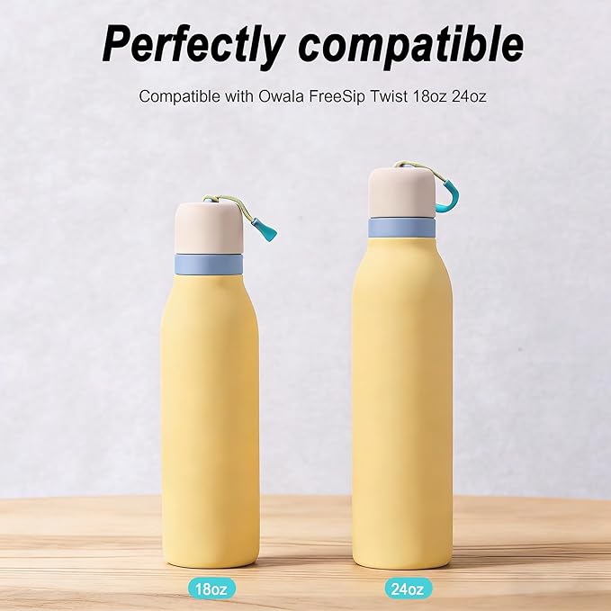 4 Pack Rubber Seal Replacement Stopper for Owala FreeSip Twist 18oz 24oz Water Bottle Lid, Gray Silicone Gasket Cap Insert to Prevent Spills