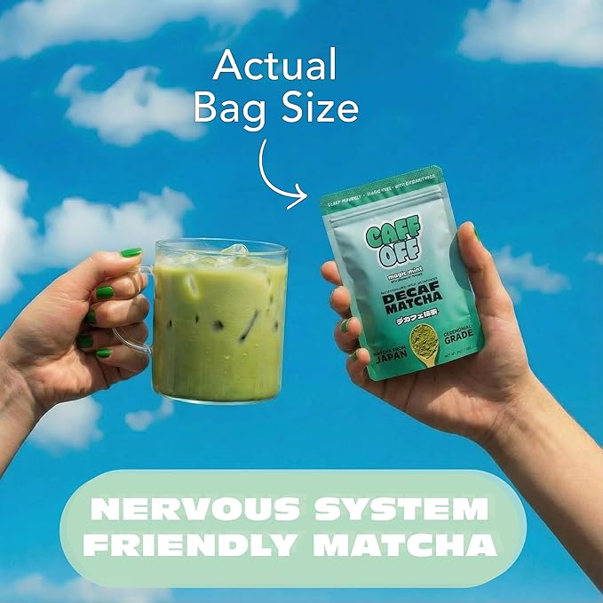 Decaf Mint Matcha Green Tea Powder From Japan – 1.06 oz / 30 g – With Mint Adaptogen- Ceremonial Grade & Sugar-Free – No Fillers or Milk Powders – Naturally Decaffeinated Without Chemicals – Tested for Heavy Metals – First Harvest, Shade-Grown & Caffei...