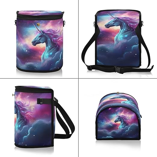 MNSRUU Car Trash Can with Lid, Unicorn Starry Sky Car Trash Bag Hanging Organizers and Storage for Front Back Seat, Leak-Proof Trash Bin
