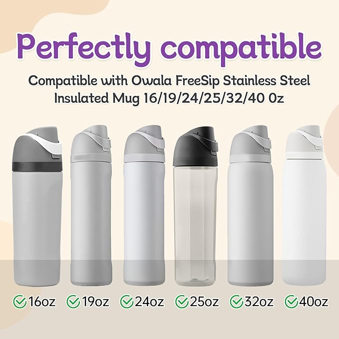 4 Sets Replacement Rubber Stopper and O Ring Gasket Compatible with Owala FreeSip 24oz 32oz,Water Bottle Lid Insert Cap Seal Parts for Owala 16/19/24/32/40oz Mouthpiece Accessories Z4K4