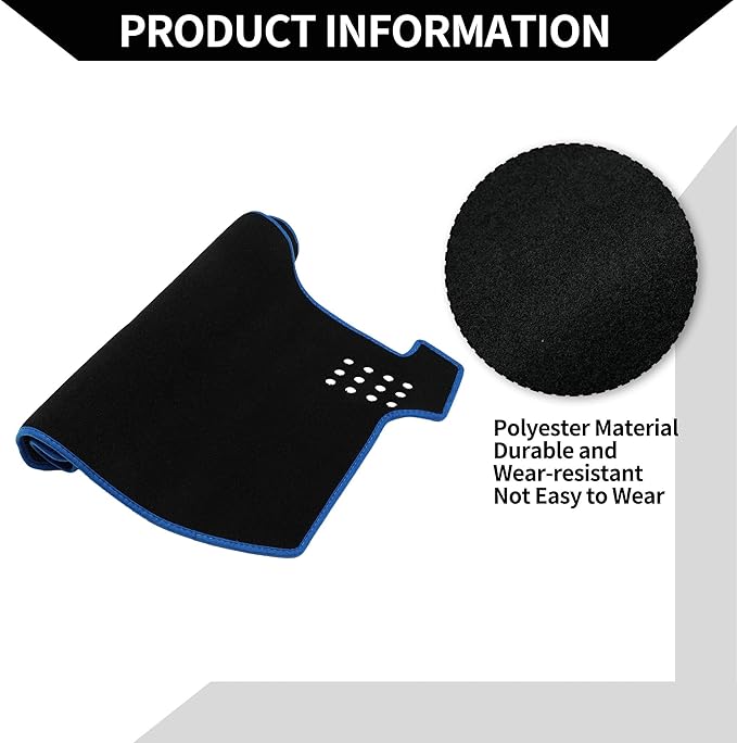 Dash Cover for Toyota Avalon Limited/XL/XLS 2005-2010 / Center Console Dashboard Cover/Non-Slip Polyester Silicone 59.84"x18.31" / 1Pcs Black Blue