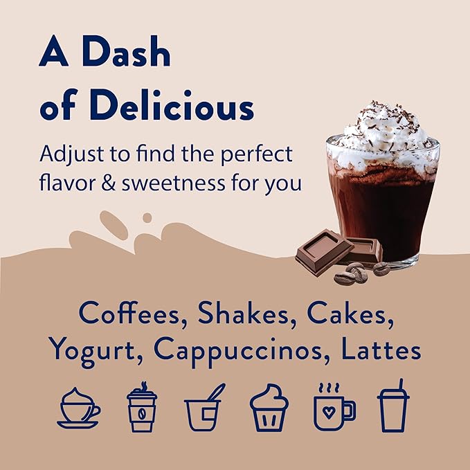Jordan's Skinny Mixes Sugar Free Coffee Syrup, Mocha Coffee Flavoring Syrup, Zero Calorie Drink Mix, Lattes, Baking, Protein Shake or Cocktail, Dairy & Gluten Free, Kosher, 25.4 Fl Oz