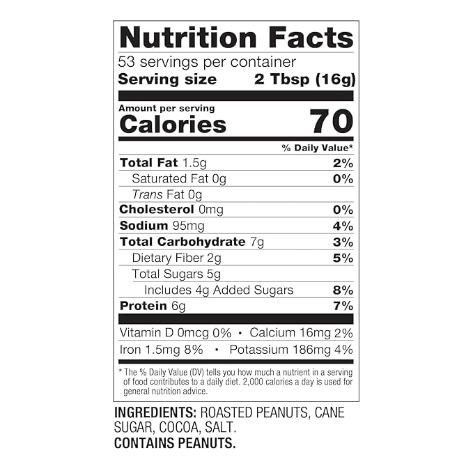 PBfit 30 Ounce Peanut Butter Powder Chocolate Flavor, Cocoa Powdered Peanut Butter Spread From Real Roasted Peanuts and Cocoa, 6g of Protein 7% DV, Gluten-Free, 70 calories, 88% less fat (Pack of 1)