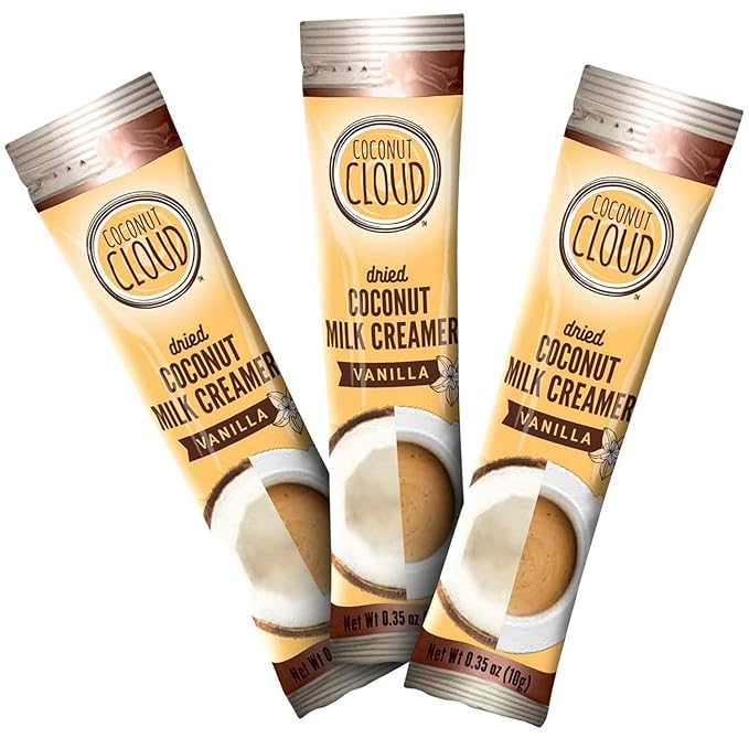Coconut Cloud: Dairy-Free Coffee Creamer | Minimally Processed, Shelf Stable. Made from Coconut Powdered Milk. | Vegan, Gluten Free, Non-GMO. (Home, Office, Travel), Creamers (Vanilla - 20 Sticks)