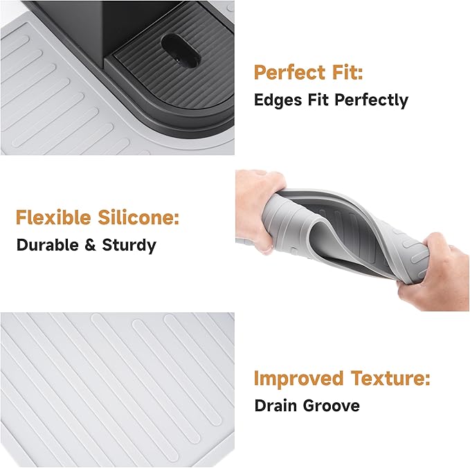 Silicone Coffee Mat for Keurig K-Express and K-Iced Coffee Maker, Coffee Bar Accessory for Countertop, Espresso Machine Accessories, Splash-proof, Easy to Move, Dishwasher Safe