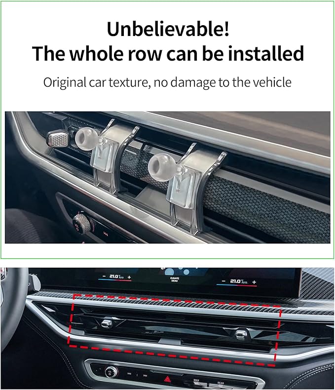 Car Phone Holder for 2025-2026 BMW X3X3M/2024-2025 X5X5M/X6/X6M/2023-2026 X7/X7M Accessories, 360° Rotation Phone Mount Compatible with MagSafe, Cell Phone Holder Does Not Affect Air Vent