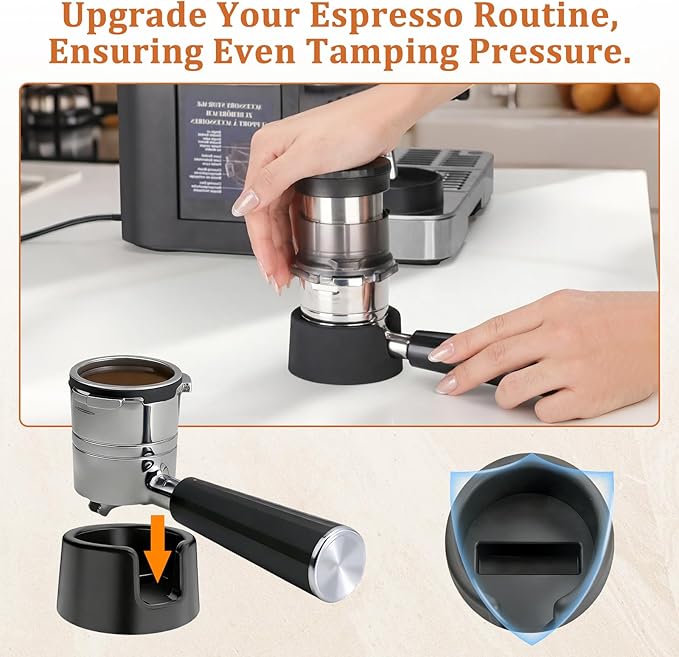Silicone Top Mat Set & Tamper Base for Ninja ES601/ES701, Luxe Cafe Pro Accessories, 3-in-1 Non-Slip Drip Tray with Removable Pad，Complete Espresso Station Set for Ninja luxe cafe accessories