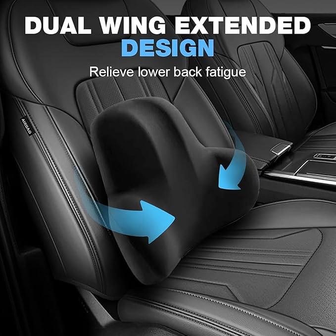 Car Headrest & Lumbar Support Cushion for Kia Sportage NQ5 2023, Ergonomic Memory Foam Seat Headrest Neck Rest Cushion Travel Kit Removable for Neck Back Pain Relief,Blue