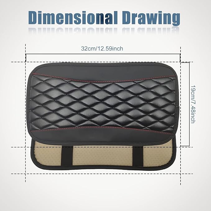 Leather Car Center Console Armrest Pad for Toyota Tacoma 2005-2023, Auto Armrest Cushion, Waterproof Seat Box Cover Protector, Vehicle Interior Decor Accessories,Black