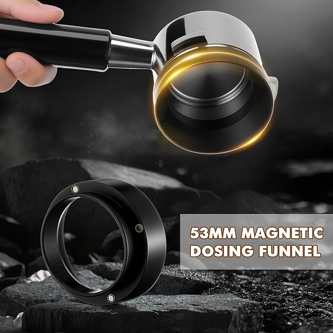 54mm Dual Wall Filter Basket, 53.3mm Puck Screen & 54mm Espresso Dosing Funnel Compatible with Breville BES860XL/11.41 Barista Express, Stainless Steel Portafilter Basket & Lower Shower Screen
