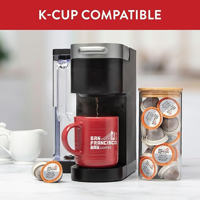 San Francisco Bay Compostable Coffee Pods - DECAF French Roast (36 Ct) K Cup Compatible including Keurig 2.0, Dark Roast, Swiss Water Processed