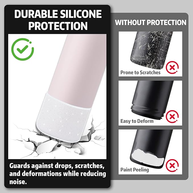 Silicone Boot for Owala 32oz Water Bottle – Anti-Slip Protective Cover, Bottle Boot, Base Cover Compatible with FreeSip, Sleeve for Stainless Steel Tumblers (Glitter White, 32OZ)