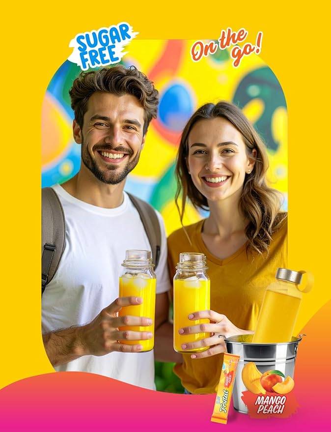 Árbol Frutal On-The-Go! | Powdered Drink Mix – Mango Peach Flavor, Sugar Free – 30 Stick Packs