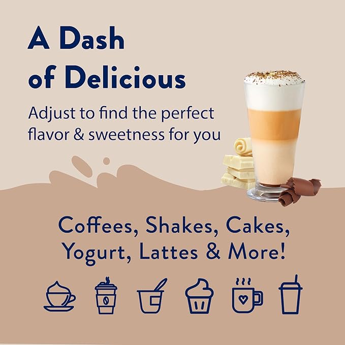Jordan's Skinny Mixes Syrups Sugar Free Coffee Syrup, White Chocolate Mocha Flavor Mix, Zero Calorie Flavoring for Chai Latte, Protein Shake, Cocktail & More, Gluten Free, Keto Friendly, 25.4 Fl Oz, 1 Pack