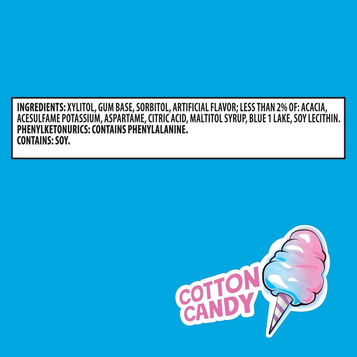 Trident Vibes Sugar-Free Chewing Gum, Cotton Candy Flavor, 40 Pieces