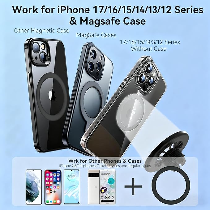 CLEC Fits for Magsafe Car Phone Holder Mount for 2015-2017 Mazda 6 Magnetic Phone Holder Adjustable for Car Vent for iPhone 17/6/15/14/13/12 Series Magsafe Case All Phones