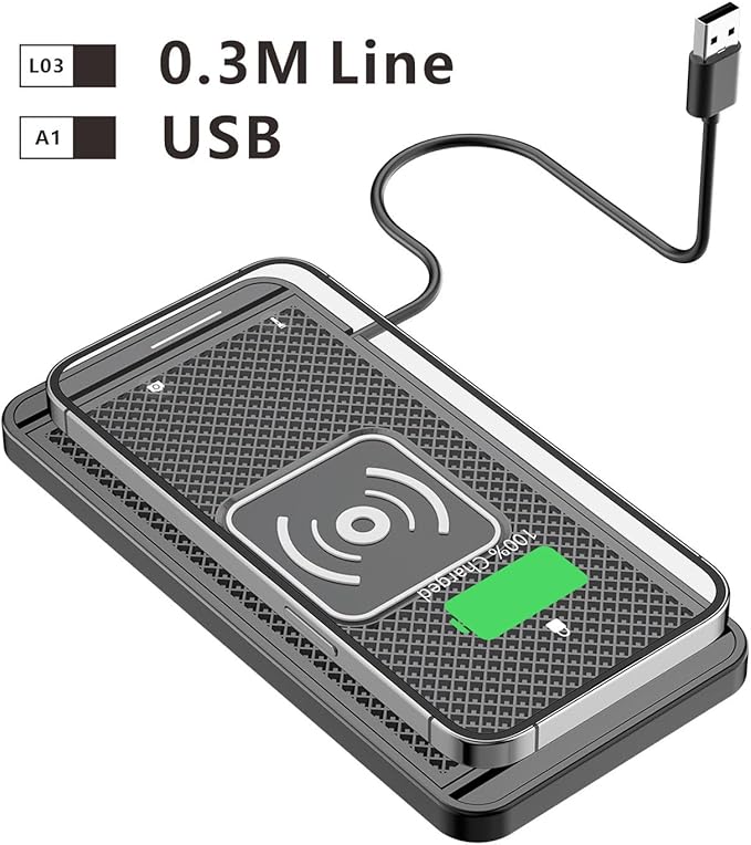 Wireless Car Charging Pad, 20W Magnet Fast Charger, Fast Wireless Car Charger with Non Slip Mat, Compatible with iOS 11 12 14 15 16 17