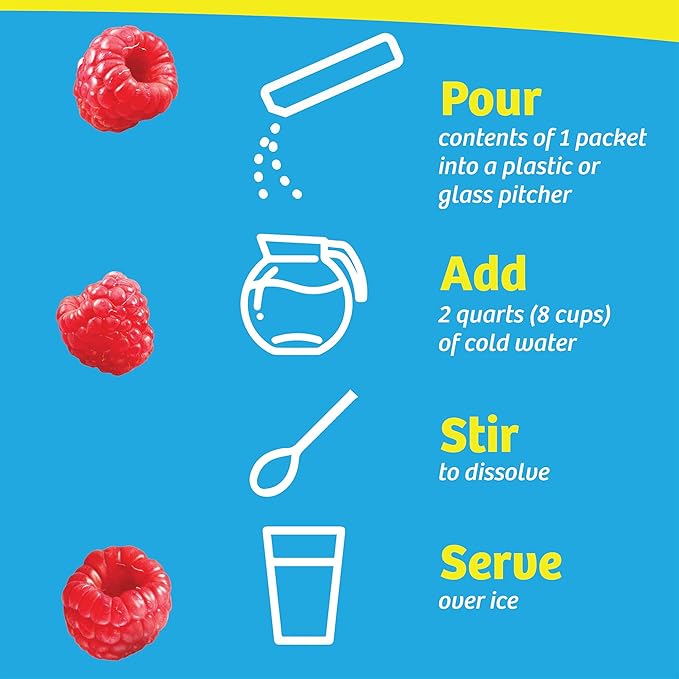 Wyler's Light Pitcher Packs, Water Drink Mix,Raspberry,6 Pitcher Packets (Pack of 2)