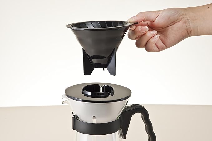 Hario V60 "Fretta" Hot and Iced Coffee Maker, 700ml, Black