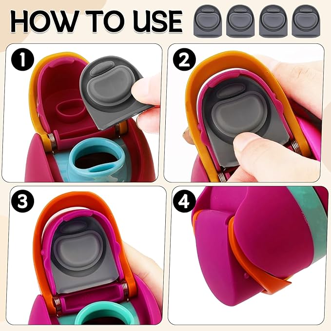4pcs Replacement Stopper Seal Compatible with Owala FreeSip 24oz 32oz,Water Bottle Lid Insert Cap Silicone Seal Parts for Owala 16/19/24/32/40oz Spout Gasket Mouth piece Accessories F1